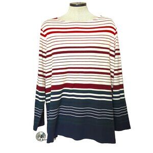 CJ Banks women's size 2x knit tunic top striped long sleeve soft New-b12lp